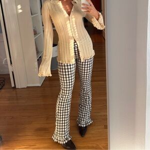 Free people fitted gingham pants NWT
